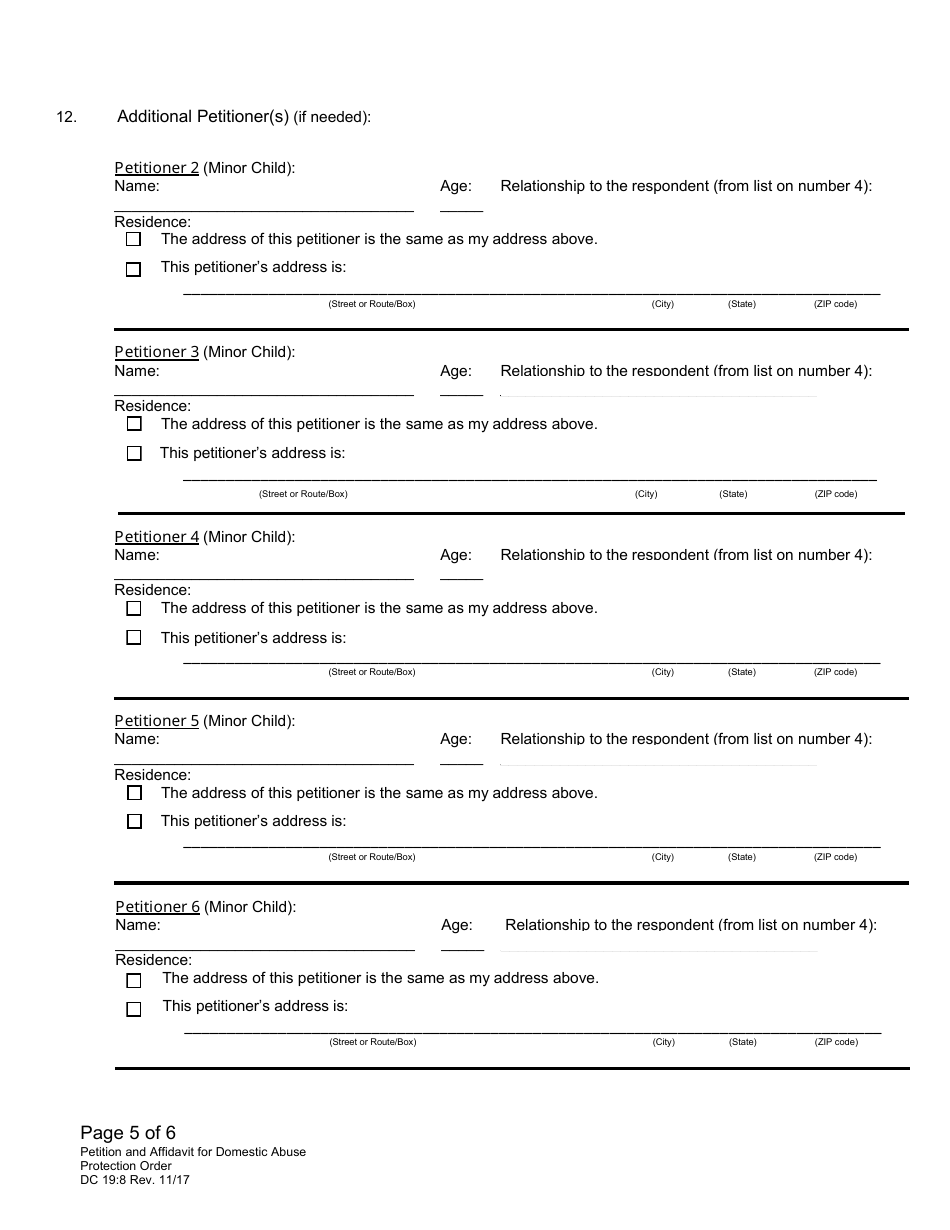 Form DC19:70 Domestic Abuse Protection Order Packet - Nebraska, Page 12
