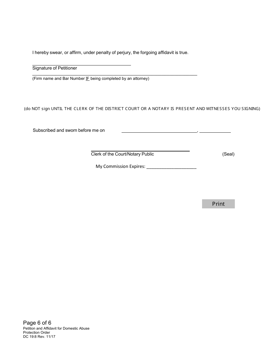 Form DC19:70 Domestic Abuse Protection Order Packet - Nebraska, Page 13
