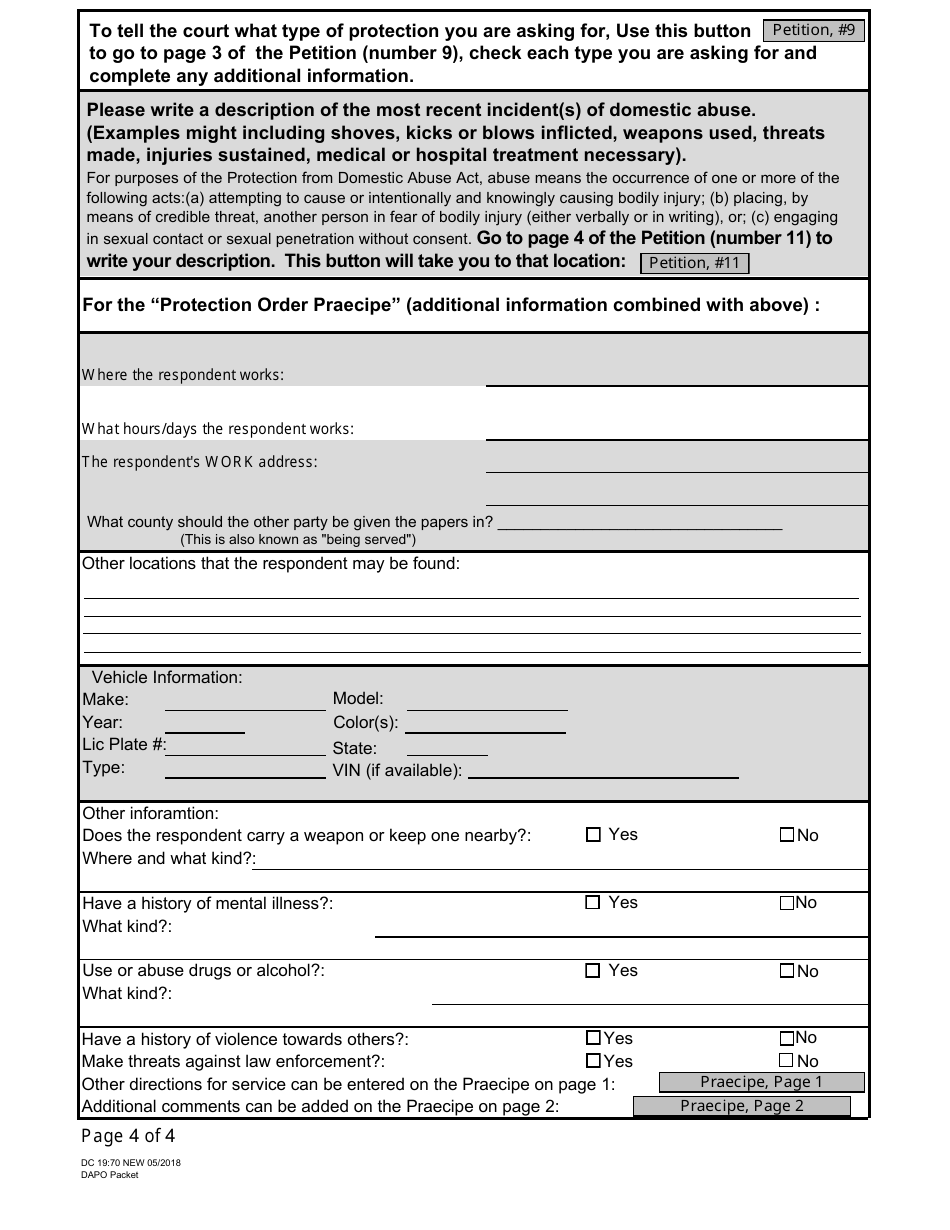 Form DC19:70 Domestic Abuse Protection Order Packet - Nebraska, Page 4