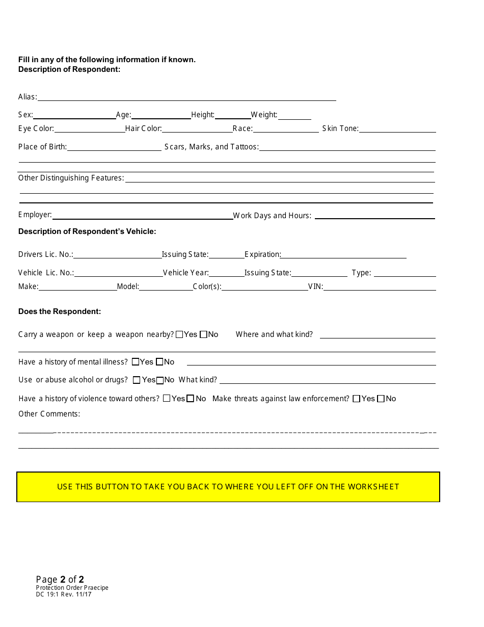 Form DC19:70 Domestic Abuse Protection Order Packet - Nebraska, Page 6