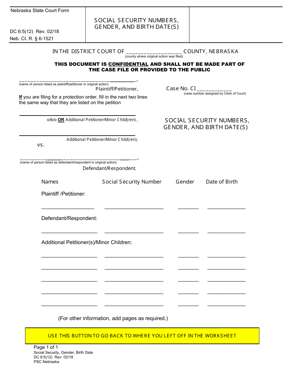 Form DC19:70 Domestic Abuse Protection Order Packet - Nebraska, Page 7