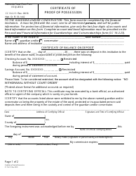 Form CC16:2.13 Certificate of Proof of Possession - Nebraska