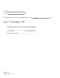 Form CC16:2.6 Acknowledgment of Financial Institution - Nebraska, Page 2