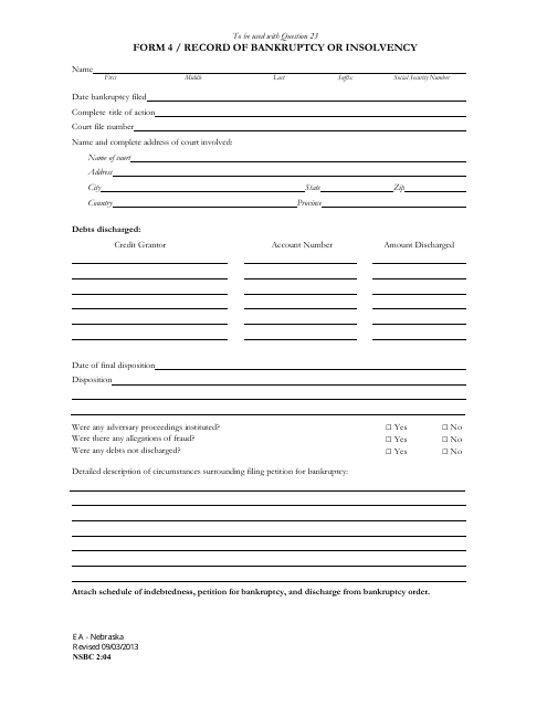 Form NSBC2:04 (4)  Printable Pdf