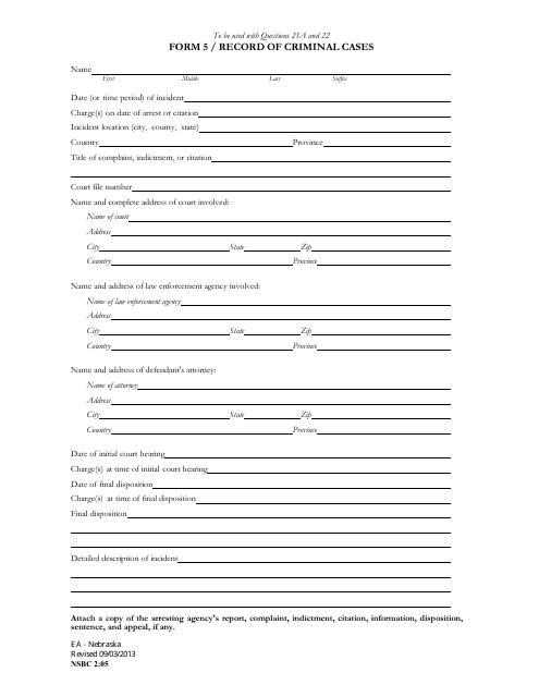 Form NSBC2:05 (5)  Printable Pdf