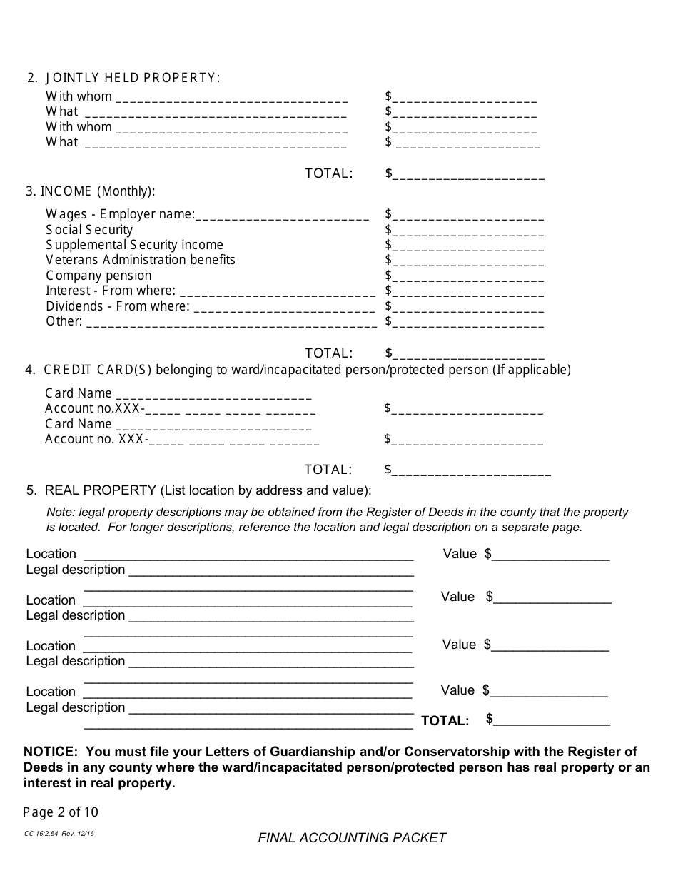 Form CC16:2.54 Final Accounting Packet - Nebraska, Page 4