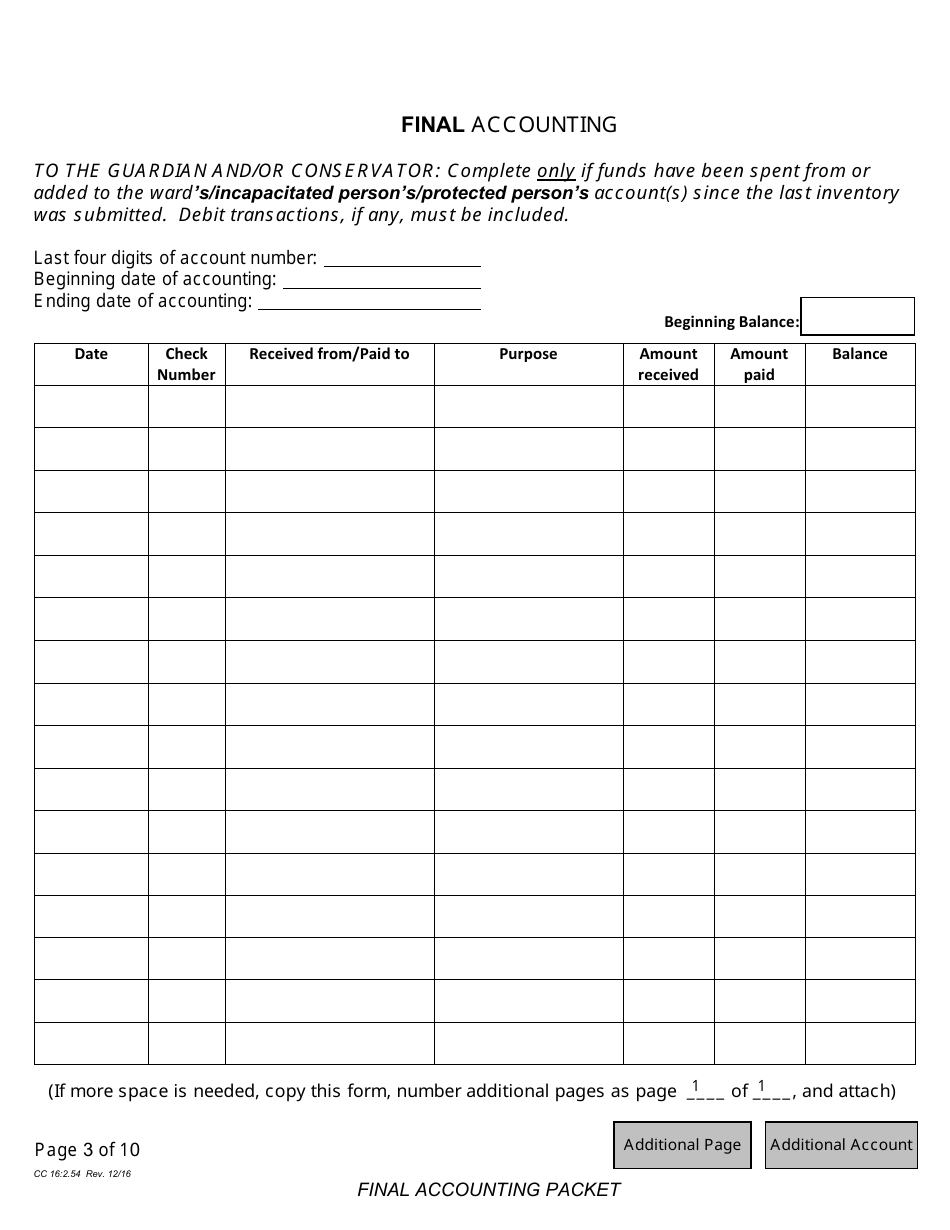 Form CC16:2.54 Final Accounting Packet - Nebraska, Page 5