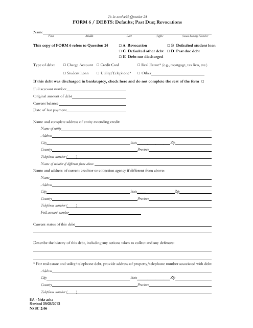 Form NSBC2:06 (6)  Printable Pdf