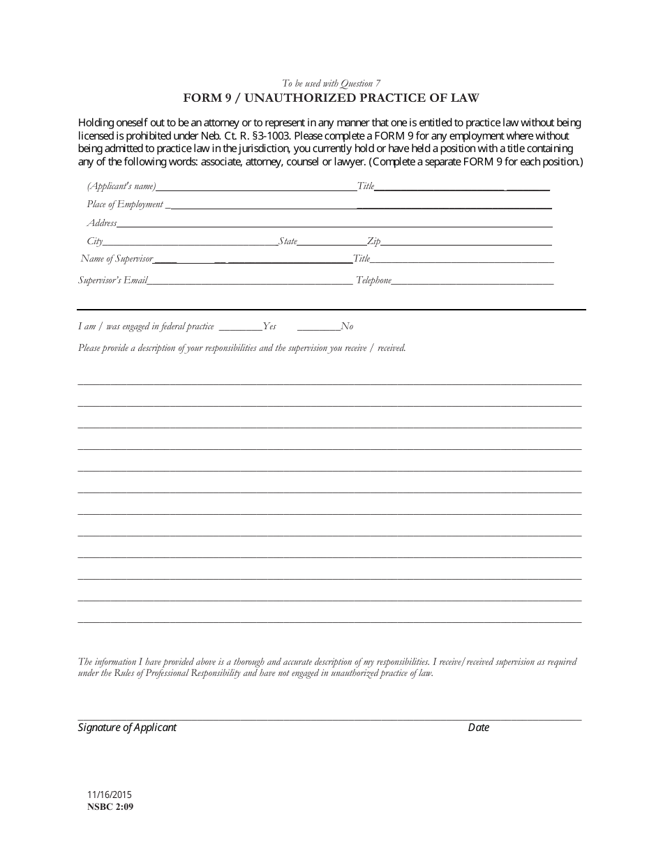 Form NSBC2:09 (9) - Fill Out, Sign Online and Download Fillable PDF ...