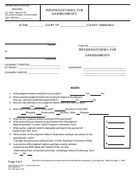 Form CC3:8G Garnishment Type a - Interrogatories for Garnishments - Nebraska, Page 3