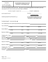 Document preview: Form CC16:2.4 Guardian/Conservator General Information - Nebraska