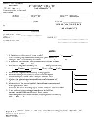Form CC3:8H Garnishment Type B - Instructions and Interrogatories - Nebraska, Page 3