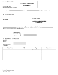 Document preview: Form JC14:5 Guardian Ad Litem Checklist - Nebraska