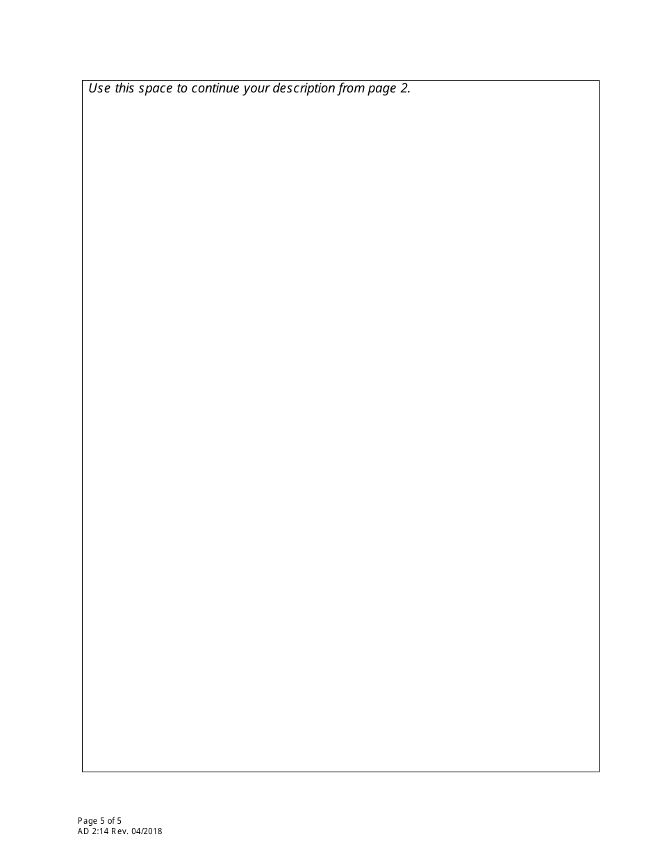 Form AD2:14 Grievance Form - Nebraska, Page 5