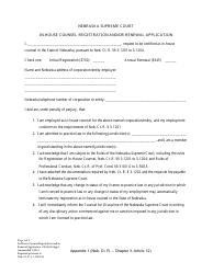 Form CH3ART12APP1 &quot;In-house Counsel Registration and/or Renewal Application&quot; - Nebraska