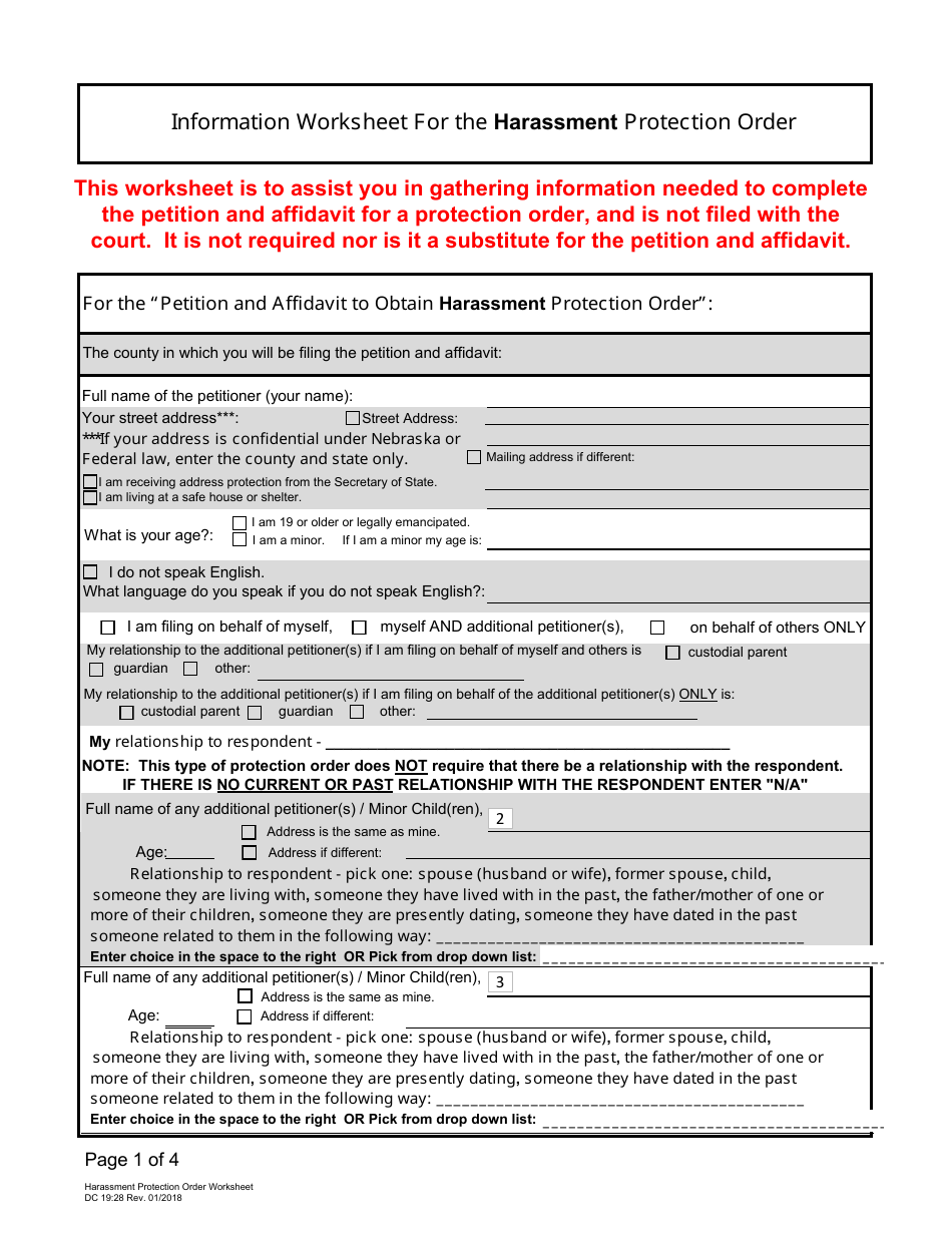 Harassment Worksheet Form.pdf Form DC19:28 - Fill Out, Sign Online and Download Fillable PDF ...