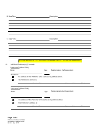 Form DC19:71 Information Worksheet for the Harassment Protection Order Packet - Nebraska, Page 10