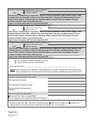 Form DC19:71 Information Worksheet for the Harassment Protection Order Packet - Nebraska, Page 2
