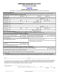 Document preview: Notary Renewal Application Form - Nebraska