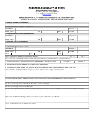 Document preview: Application for Electronic Notary Public Solution Provider - Nebraska