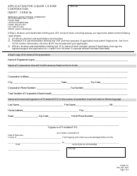 Form 101 (3A) Application for Liquor License Corporation Insert - Nebraska