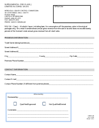 Form 120 &quot;Supplemental for Class J Limited Alcohol Sales&quot; - Nebraska