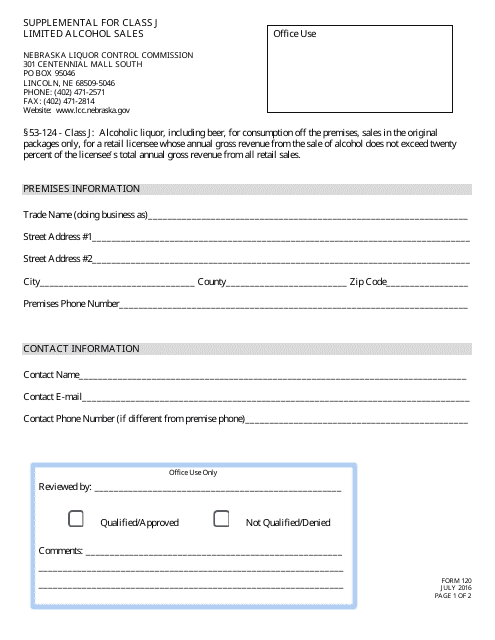 Form 120  Printable Pdf