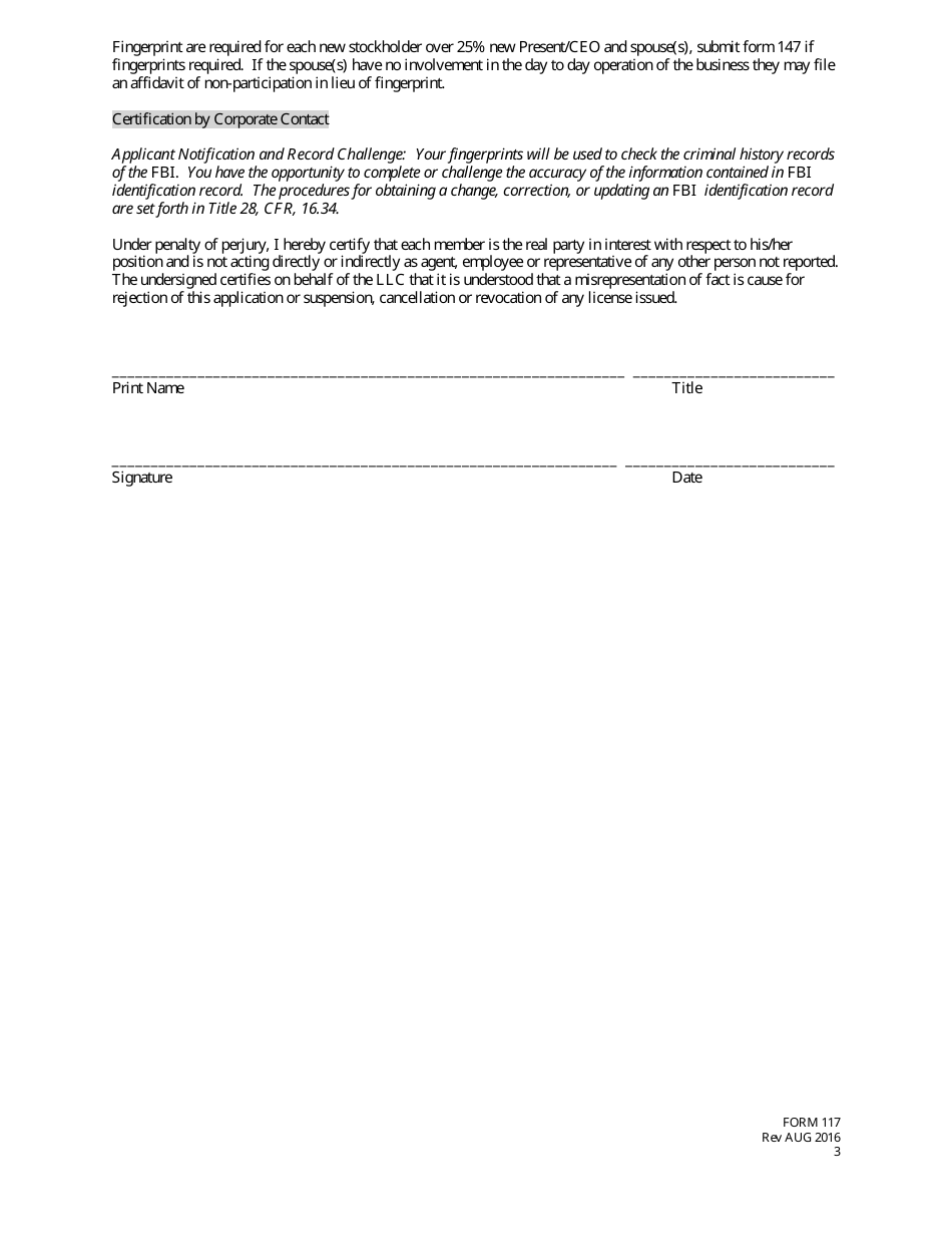 Form 117 Change of Corporate Officers and / or Stockholders - Nebraska, Page 3