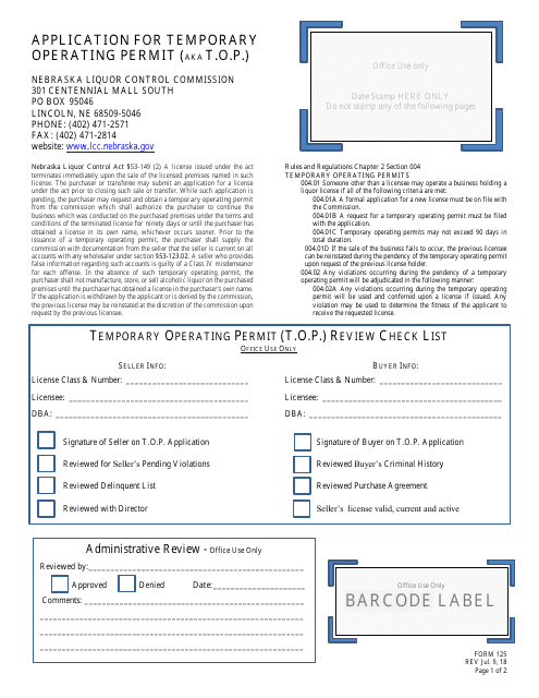 form-125-download-fillable-pdf-or-fill-online-application-for-temporary
