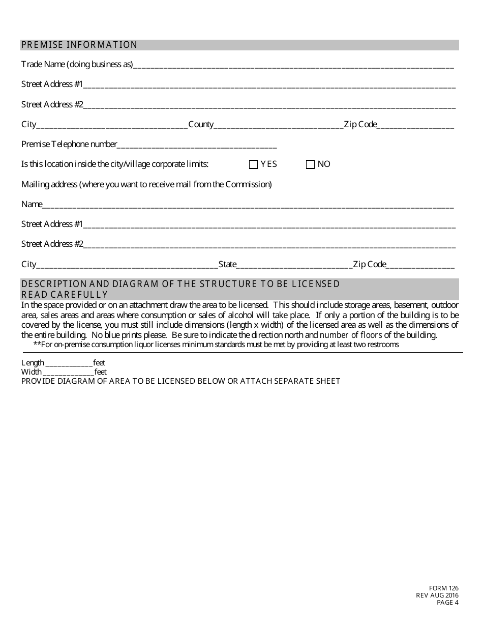 Form 126 Application for Liquor License Checklist - Farm Winery - Nebraska, Page 4