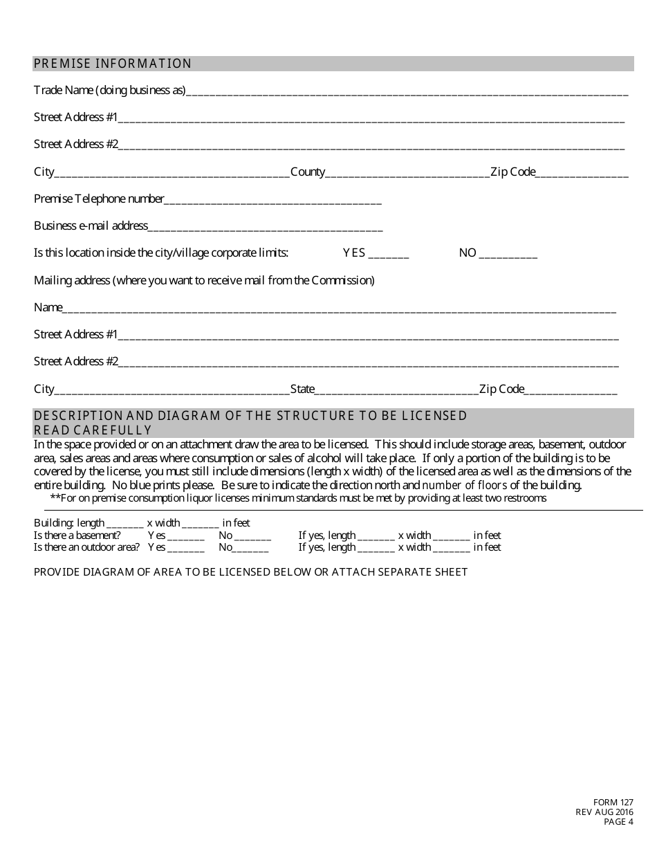 Form 127 Application for Liquor License Craft Brewery (Brewpub) Checklist - Nebraska, Page 4