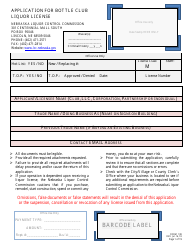 Form 108 &quot;Application for Bottle Club Liquor License&quot; - Nebraska
