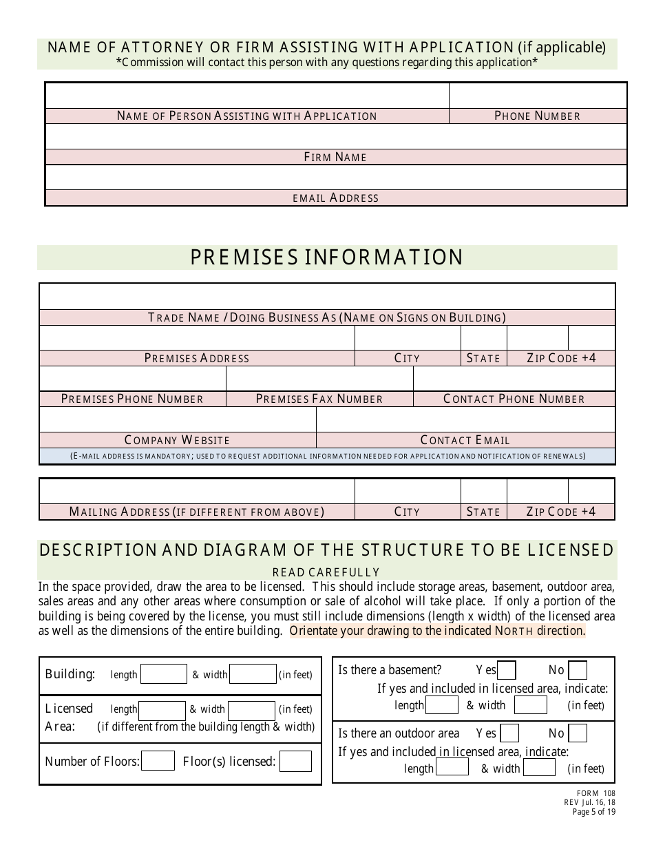 Form 108 Application for Bottle Club Liquor License - Nebraska, Page 5