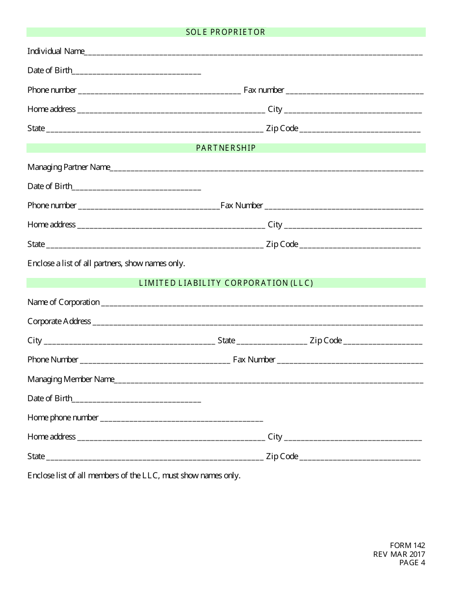 Form 142 Application for License to Ship Direct to Consumers (S1) - Nebraska, Page 4