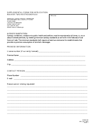 Form 190 &quot;Supplemental Form for Application Waiver Two Restroom Rule&quot; - Nebraska