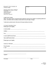 Document preview: Form 191 Request for Change in Trade Name - Nebraska