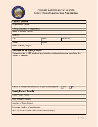 Nevada Commission for Women Event/Project Sponsorship Application Form - Nevada, Page 2