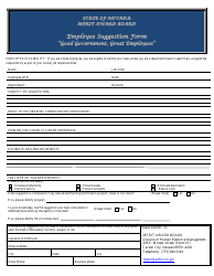 Document preview: Employee Suggestion Form - "good Government, Great Employees" - Merit Award Board - Nevada