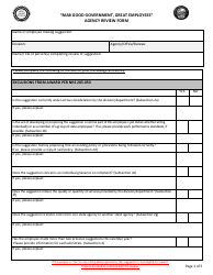 Document preview: "mab Good Government, Great Employees" Agency Review Form - Nevada