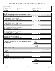 Form ADA-2 Physical &amp; Cognitive Characteristics Inventory - Nevada, Page 2