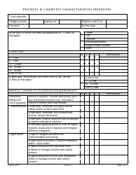 Form ADA-2 Physical &amp; Cognitive Characteristics Inventory - Nevada, Page 3