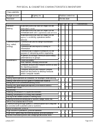 Form ADA-2 Physical &amp; Cognitive Characteristics Inventory - Nevada, Page 4