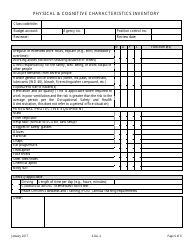 Form ADA-2 Physical &amp; Cognitive Characteristics Inventory - Nevada, Page 6