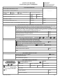 Form NPD-19 Position Questionnaire - Nevada, Page 3