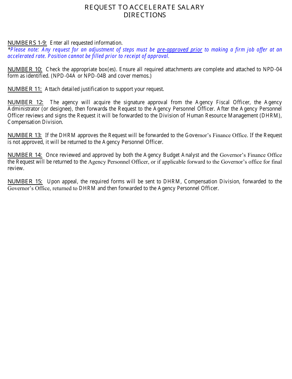 Form NPD-04 Request to Accelerate Salary - Nevada, Page 2