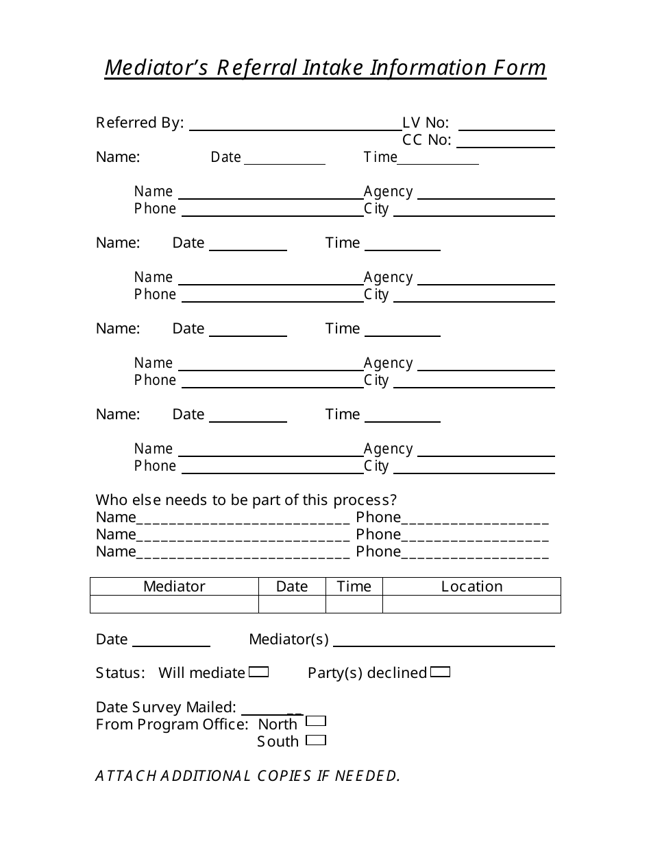 Nevada Mediator S Referral Intake Information Form Fill Out Sign   Mediator S Referral Intake Information Form Nevada Print Big 