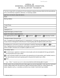 Form NPD-54 &quot;Appeal of Dismissal, Suspension, Demotion, or Involuntary Transfer&quot; - Nevada