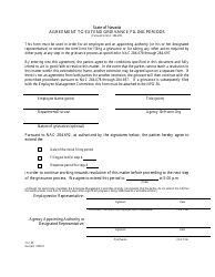 Document preview: Form TS-145 Agreement to Extend Grievance Filing Periods - Nevada