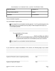 Document preview: Form NPD-87 Reasonable Accomodation - Agency Response Form - Nevada