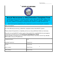 Form NPD-30 Sexual Harassment or Discrimination Complaint Form - Nevada